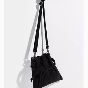 Free People Billie Suede Boho Crossbody Bag (Black, Gently Used, Size Small)